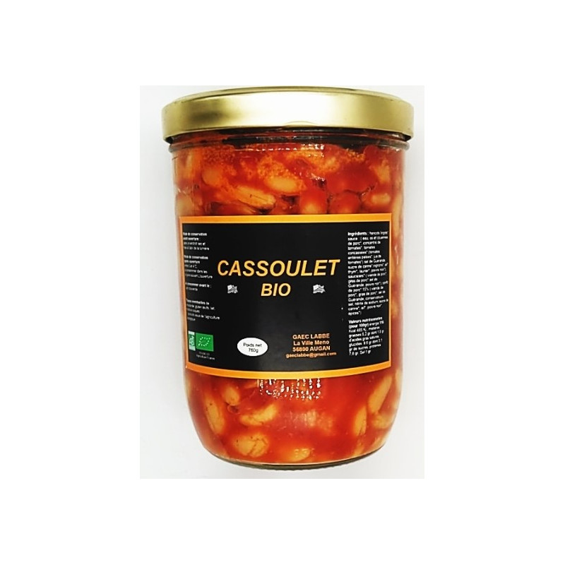 Cassoulet bio issu de la production porcine du GAEC LABBE, Augan, Pays de Ploermel, Morbihan, Bretagne